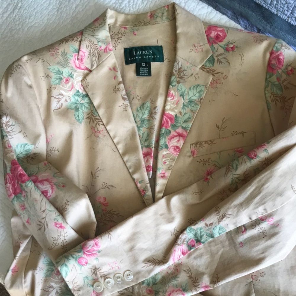 vintage clothing floral ralph lauren 12  blazer